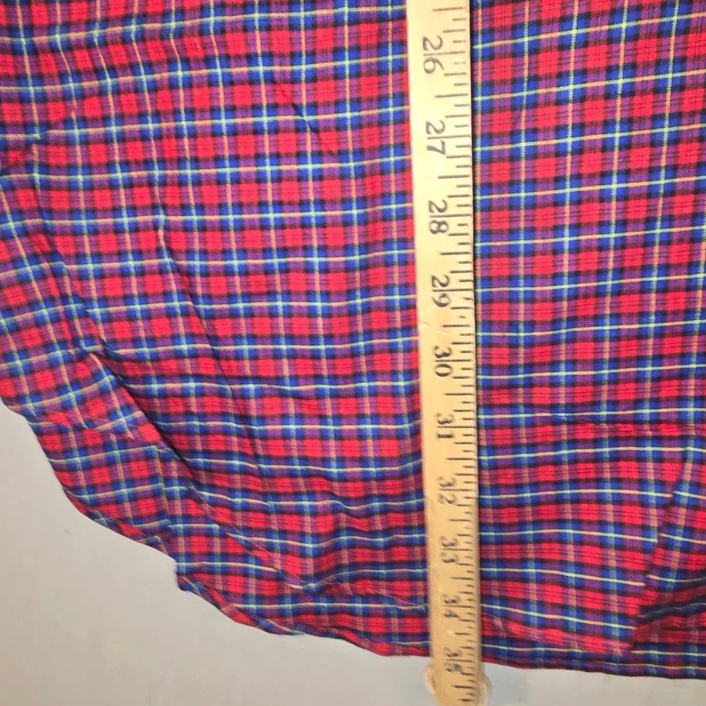 Ralph Lauren Button Down Shirt 3XLT Men Red Blue Plaid Long Sleeve Tall